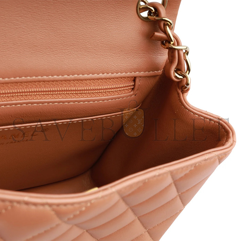 CHANEL MASTER MINI CLASSIC SQUARE FLAP LAMBSKIN HARDWARE AS1115 (17*13.5*8cm)